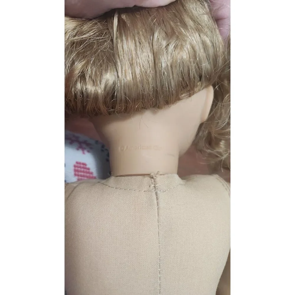 American Girl Doll Courtney Moore 18” Blonde Curly Hair Blue Eyes 80’s w/ Flaws